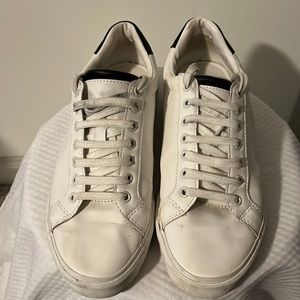 Zara men leather sneakers, colors black & white. Worn.